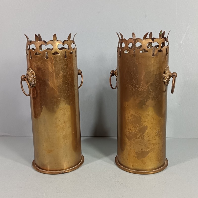 PAIRE DE DOUILLES ALLEMANDE SOUVENIR DE LA GRANDE GUERRE 1914 1918 ARTISANAT DE TRANCHEES BALLES DE MAUSER